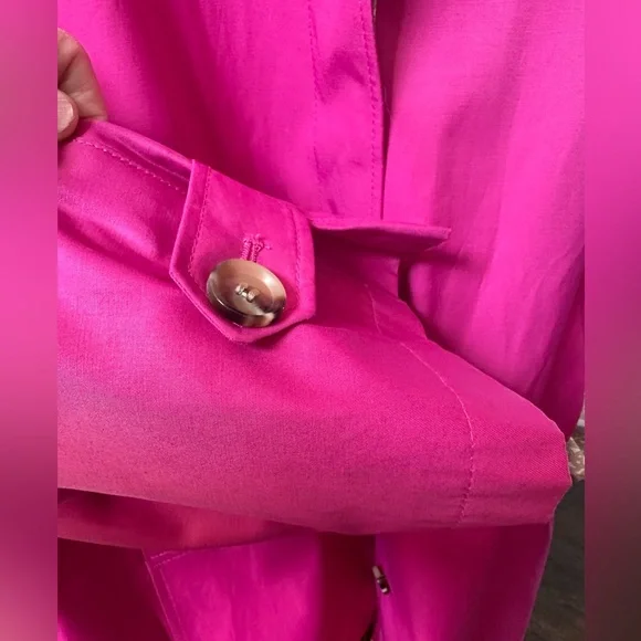 Sam Edelman Mac Water Repellent Cotton
Blend Raincoat trench fuchsia NWOT XL - Picture 11 of 16